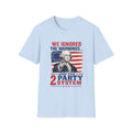 T-Shirt — “We Ignored the Warnings… End the 2 Party System” Patriotic Political Tee